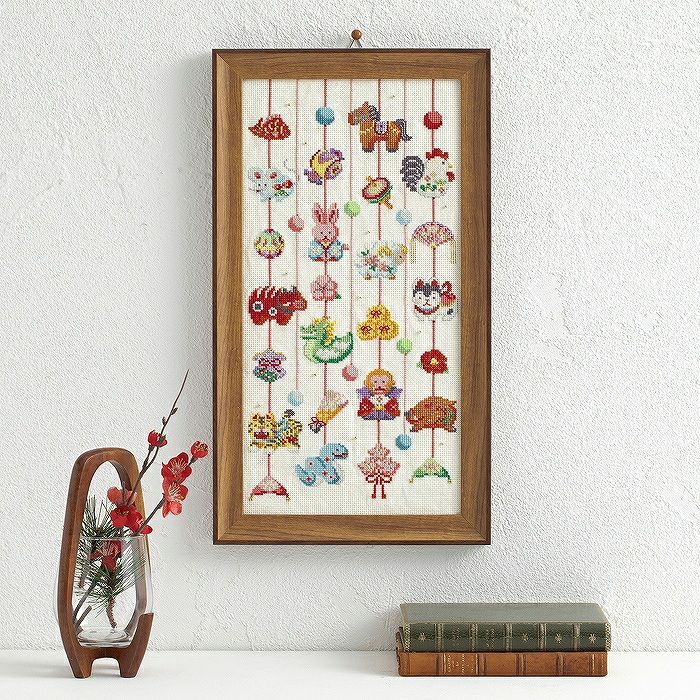 クロスステッチフレーム＜十二支のつるし飾り＞ | リバティ 生地