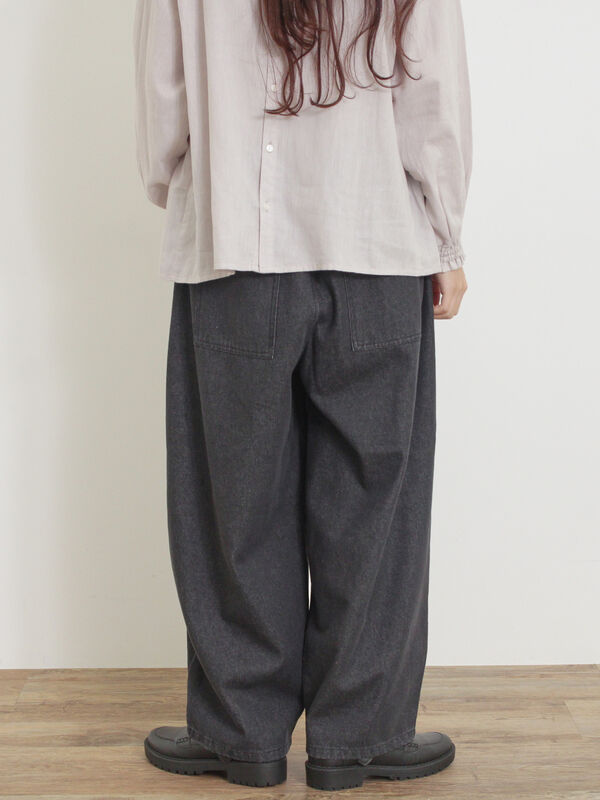 セール】 【M/Lサイズ】ツイル/デニムカーブパンツ（グレー/ブラック