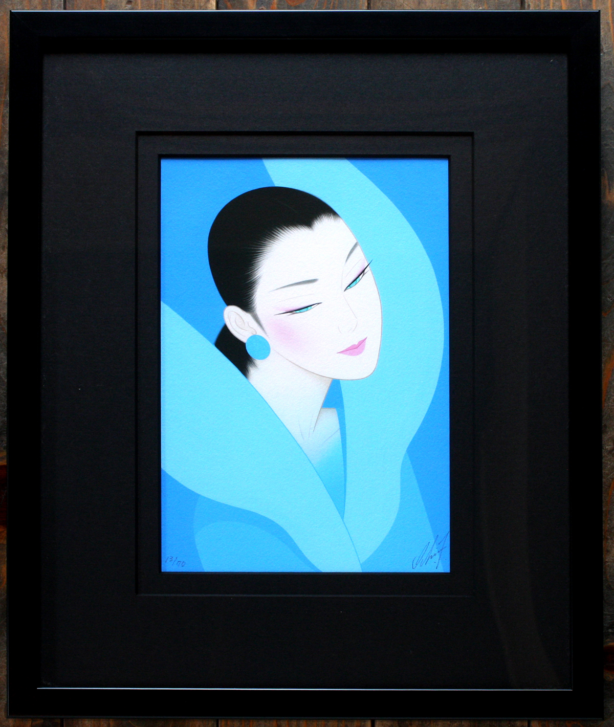 鶴田一郎 「艶鏡」　P20号　 版画　138/150 Black Moon | 鶴田一郎アートストア ICHIRO TSURUTA official art store