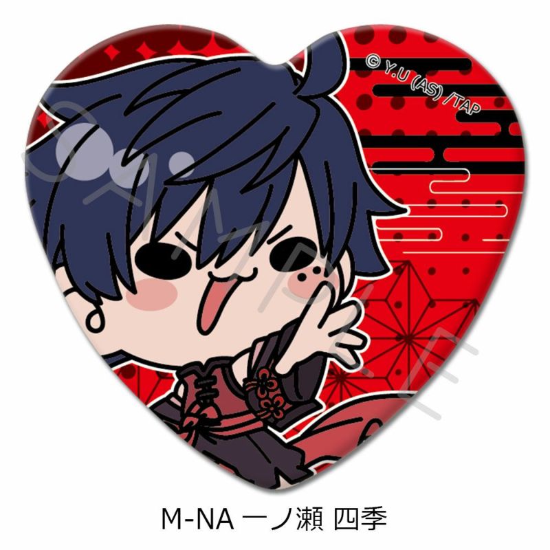 桃源暗鬼 無陀野無人 ハート缶バッジ 72点 TVアニメ「桃源暗鬼」第1弾