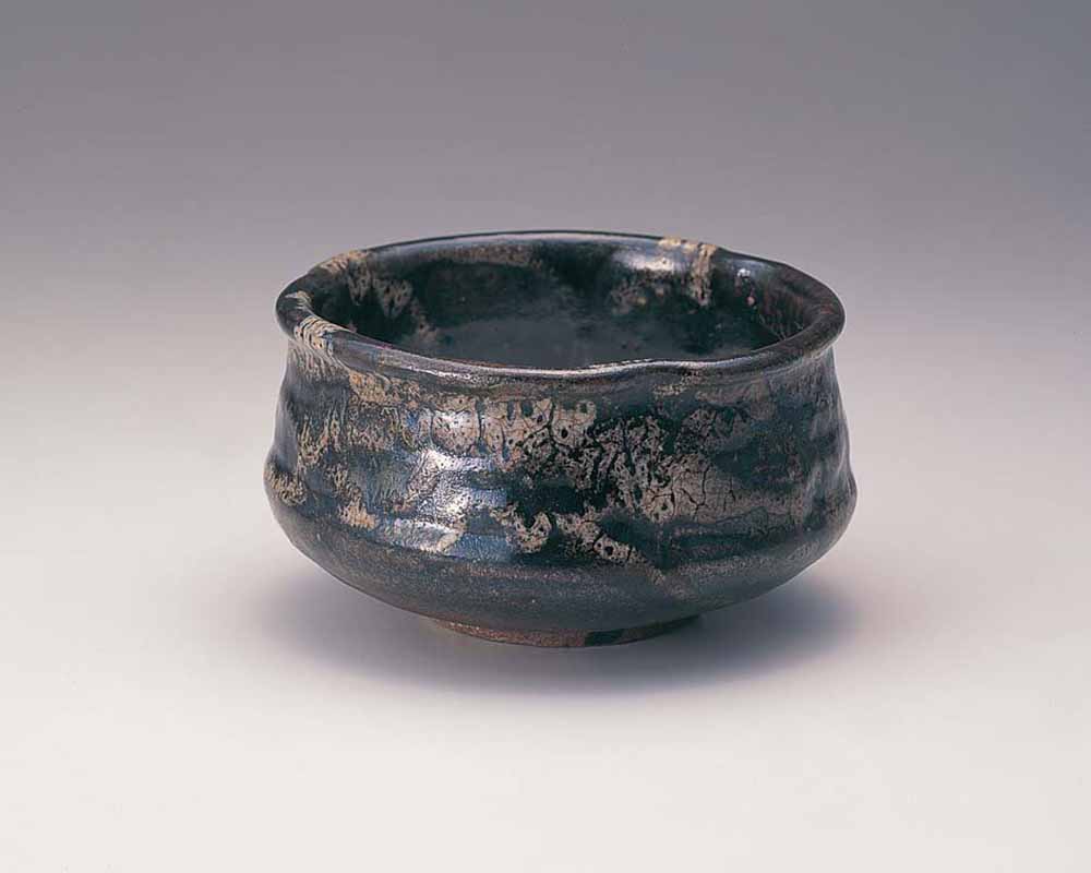 千c881】古唐津 天目碗 江戸初期頃 黒唐津 唐津 茶碗 発掘品