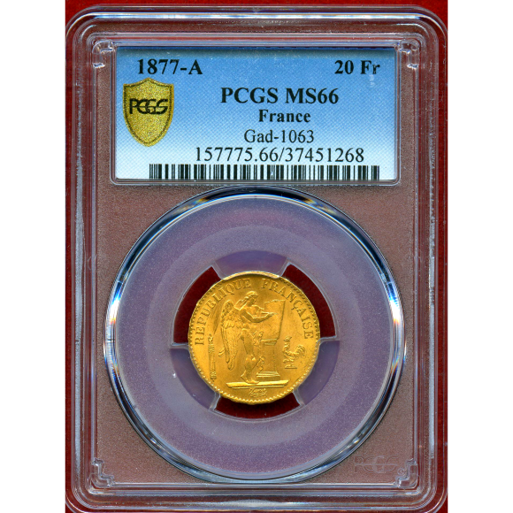 JCC | ジャパンコインキャビネット / フランス 1877A 20フラン 金貨