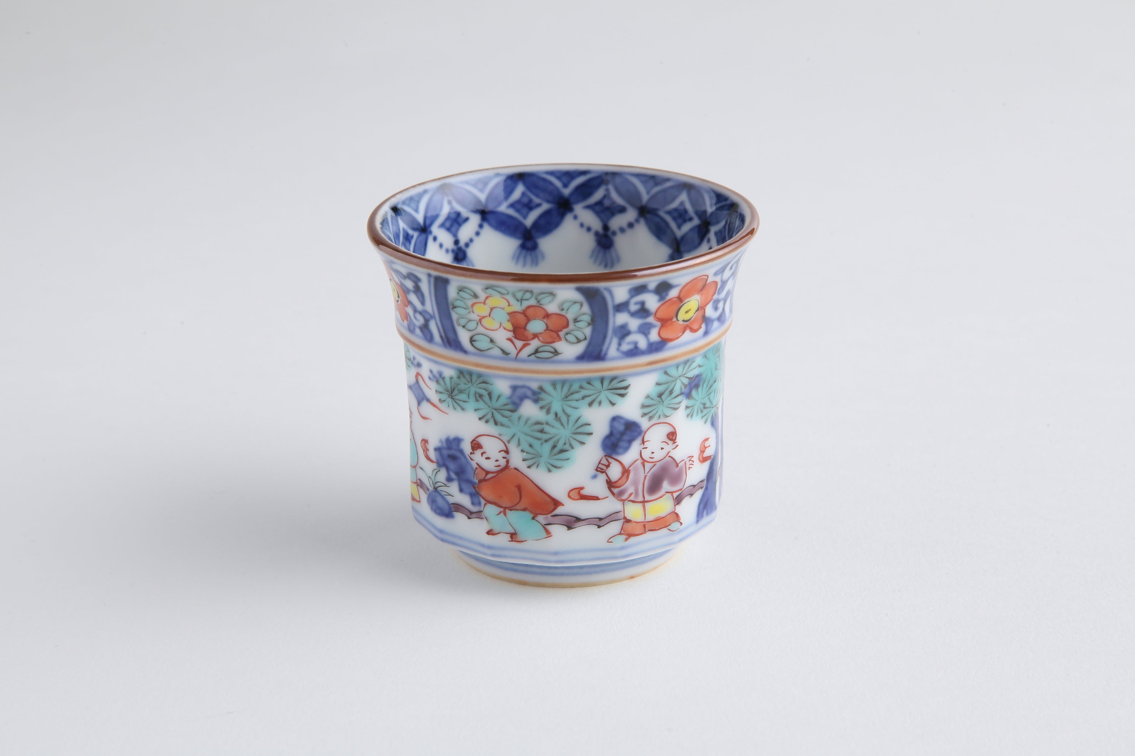 二代 昭阿弥造 着彩菊割小紋鉢 共箱 |高野昭