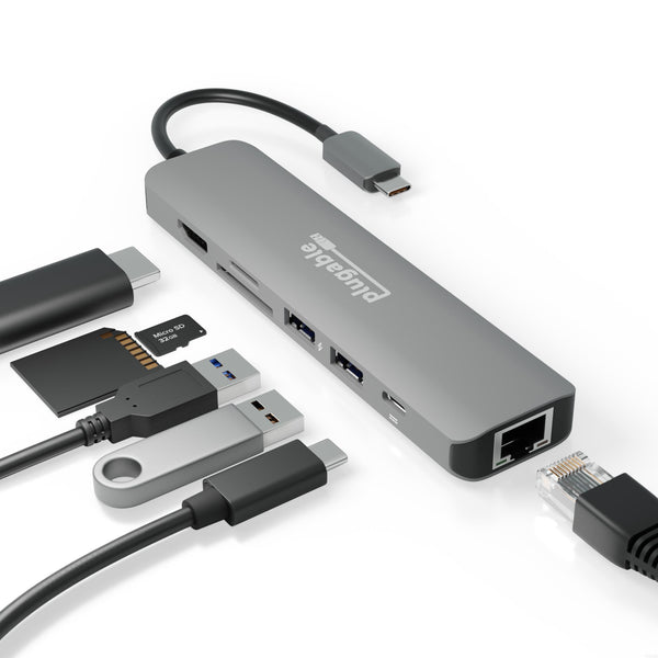 Plugable USB-C 7-in-1 Hub with Ethernet ~ Plugable Technologies