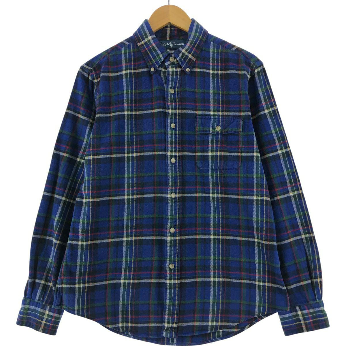 古着 ラルフローレン Ralph Lauren CUSTOM FIT マドラスチェック 長袖