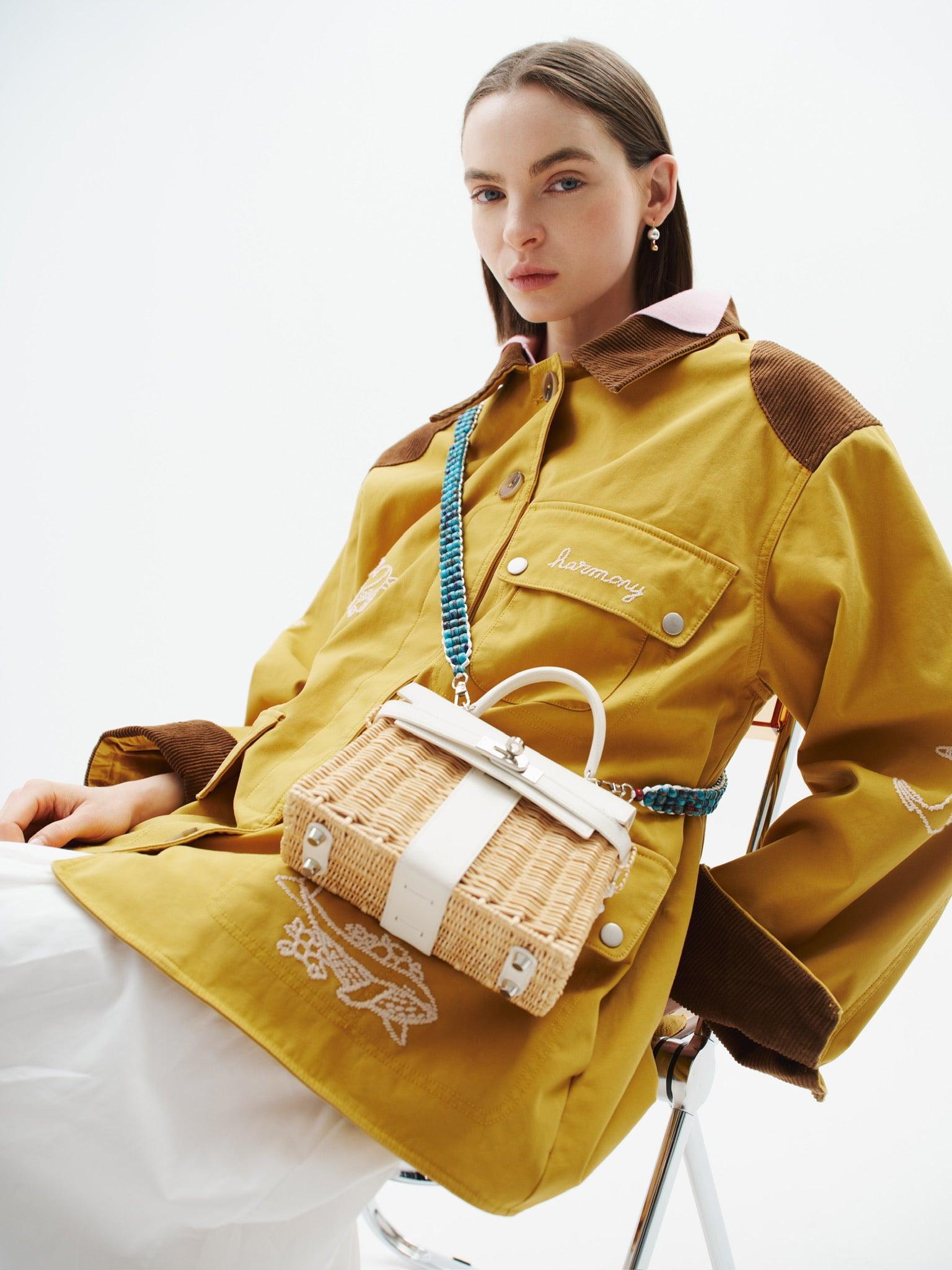 Hermès Kelly 20 Mini Picnic White, Swift & Osier Wicker Palladium