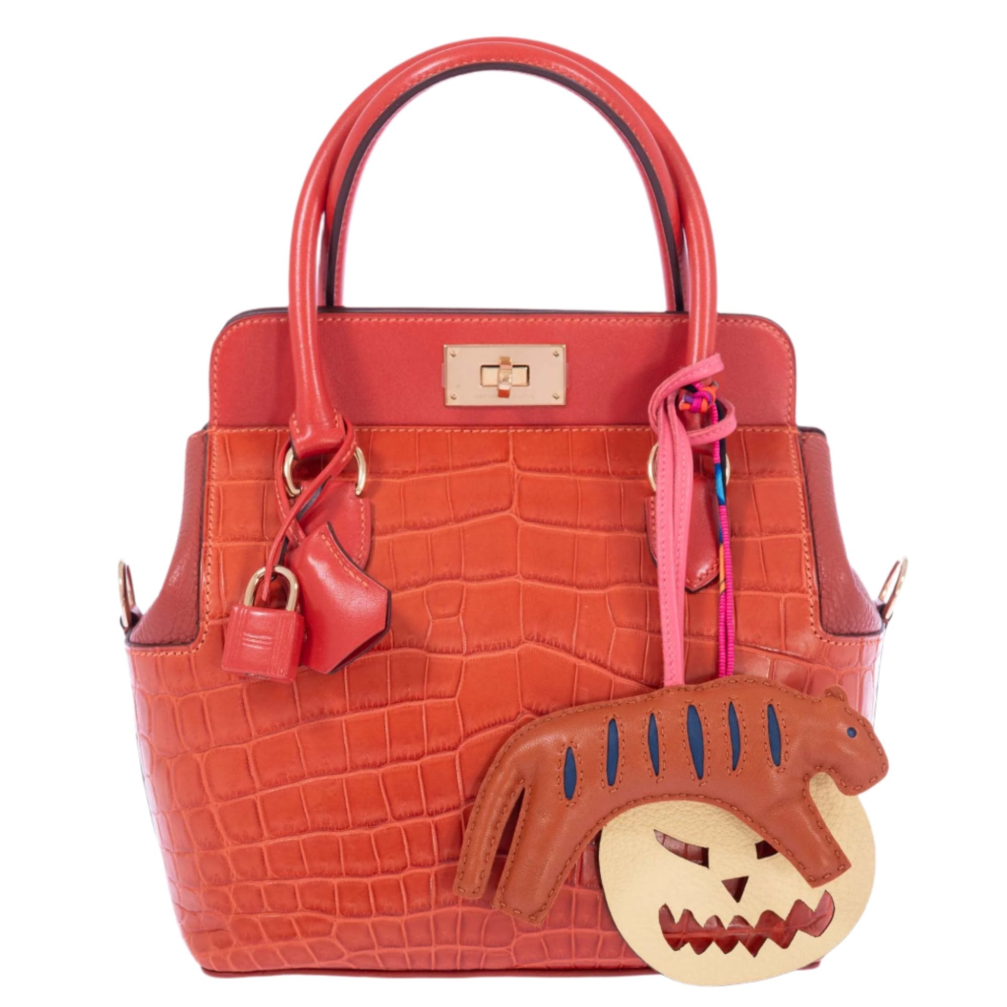 Hermes Toolbox 20 Matte Sanguine Niloticus Crocodile & Clemence