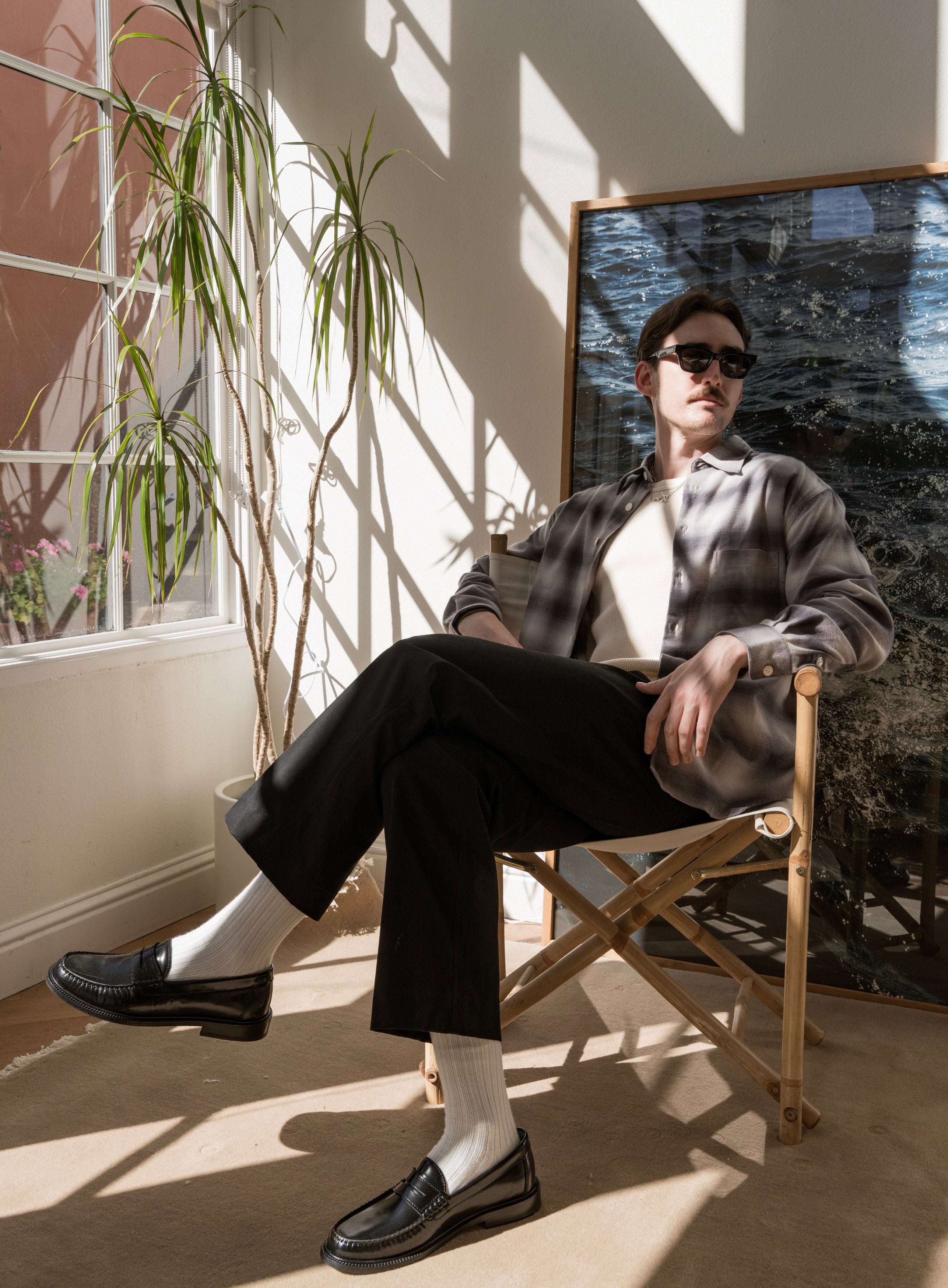 Auralee Cashmere Moleskin Zip Blouson in Top Charcoal Curated at