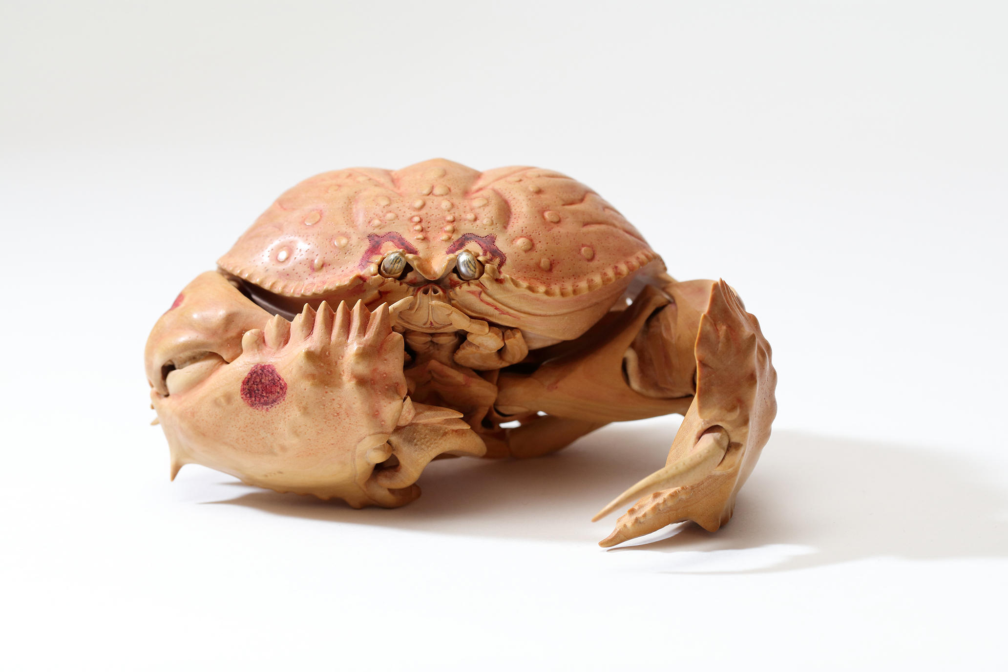 眼鏡饅頭蟹」｜WORKS｜木彫刻家 大竹亮峯｜Wood Sculptor Ryoho Otake