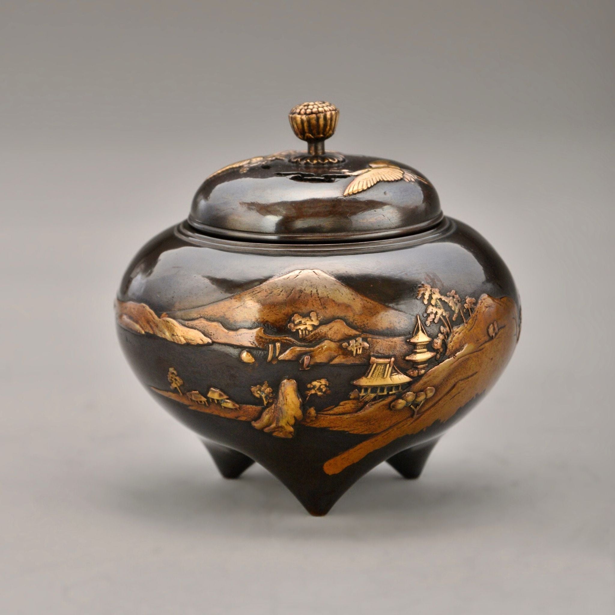 新年ギフト浮彫鯉躍龍門茶壺 酒壺 家庭茶道 工芸品 置物 節約 銅製品