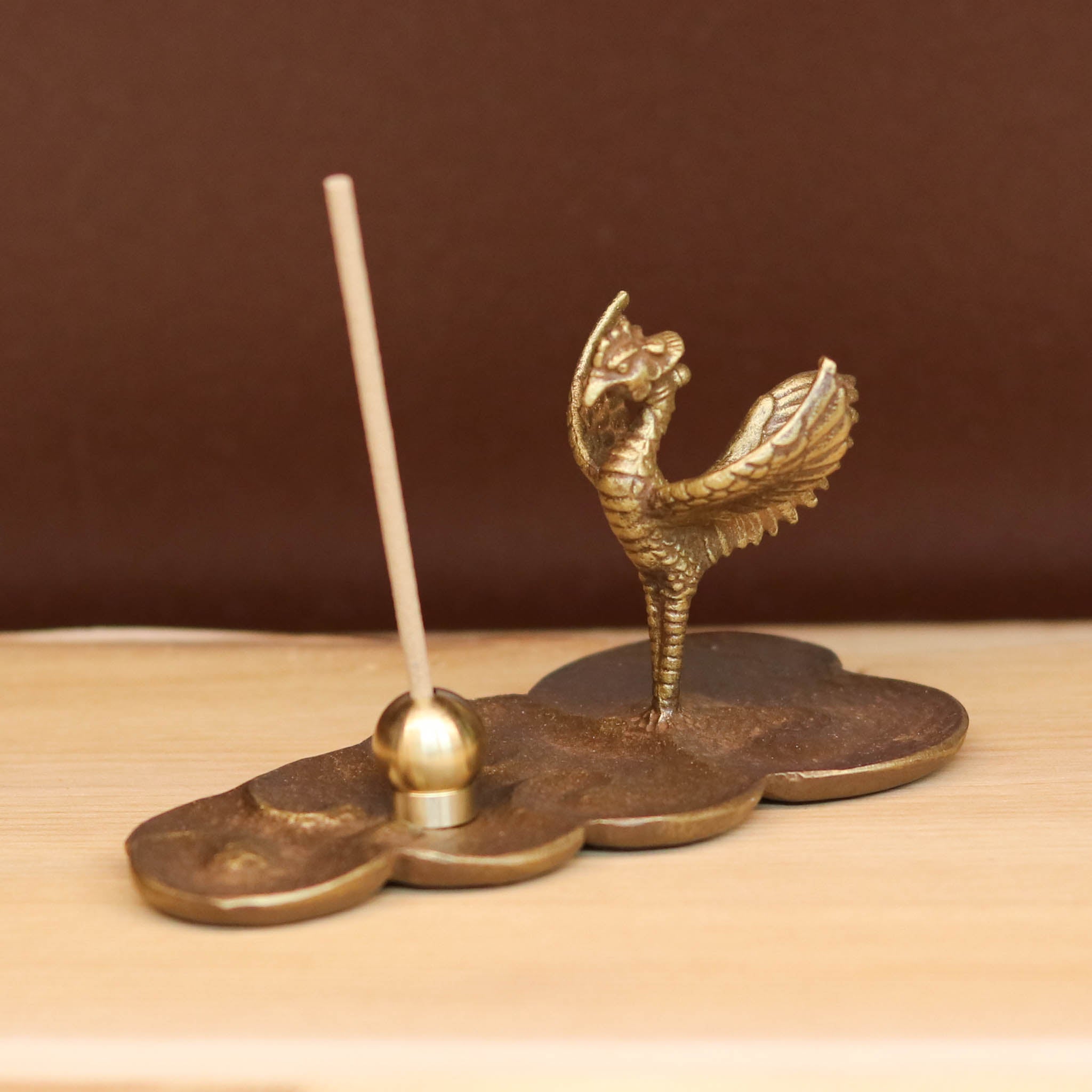 高岡銅器 香皿 | 鳳凰 丸型香立付 桐箱入 | 金