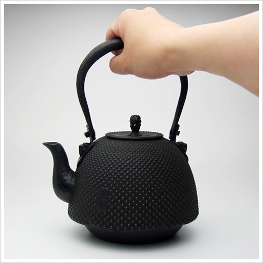 未使用品、供箱付 南部虎山工房前田知行造 12型 南部鉄瓶 南部鉄器