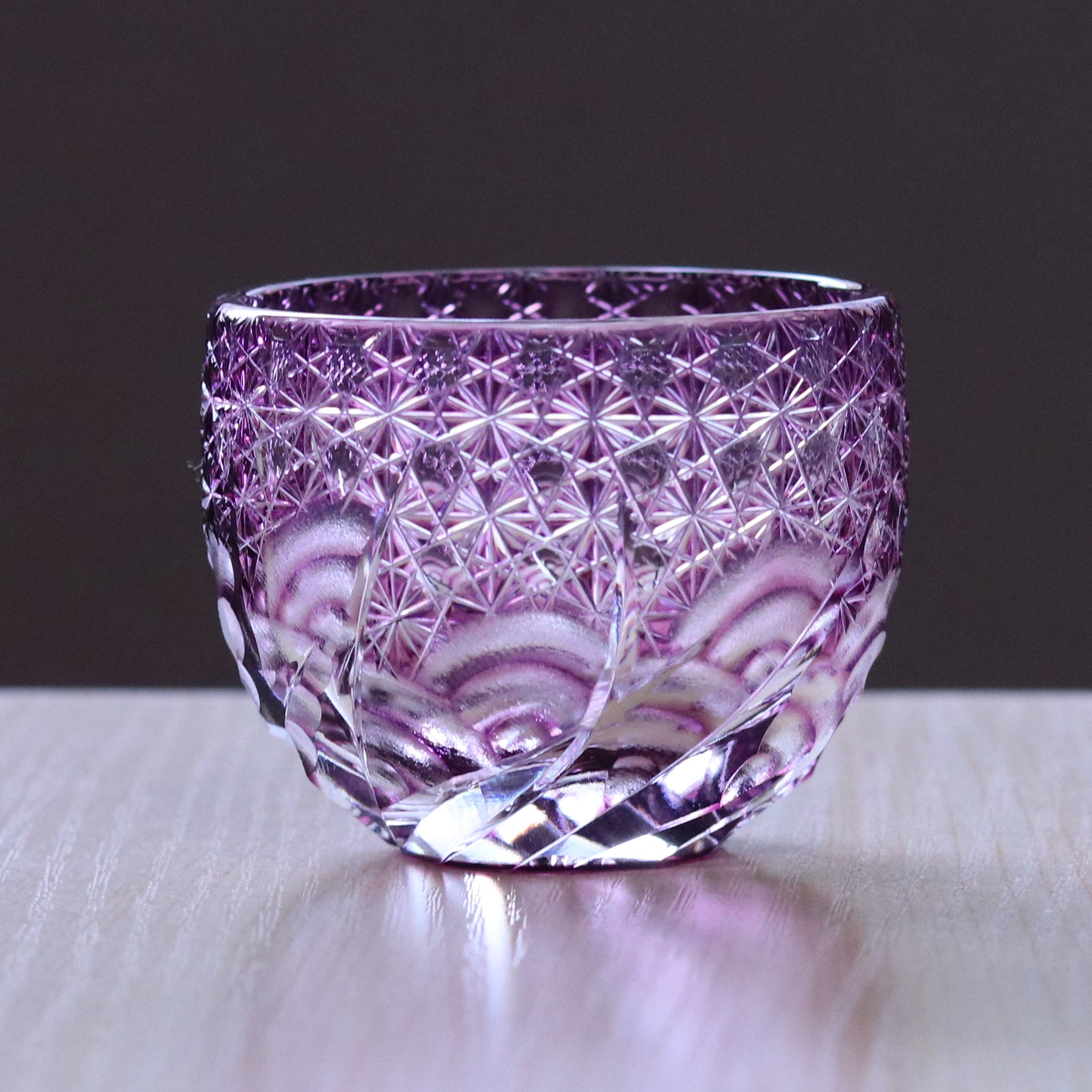 江戸切子 ぐい呑み | 漣 | 金紫 | 山田硝子