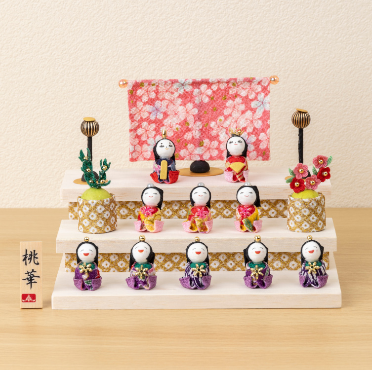 かわいい おひなさま 手作り ガラス細工 春の豆雛 三段飾り 楽天市場