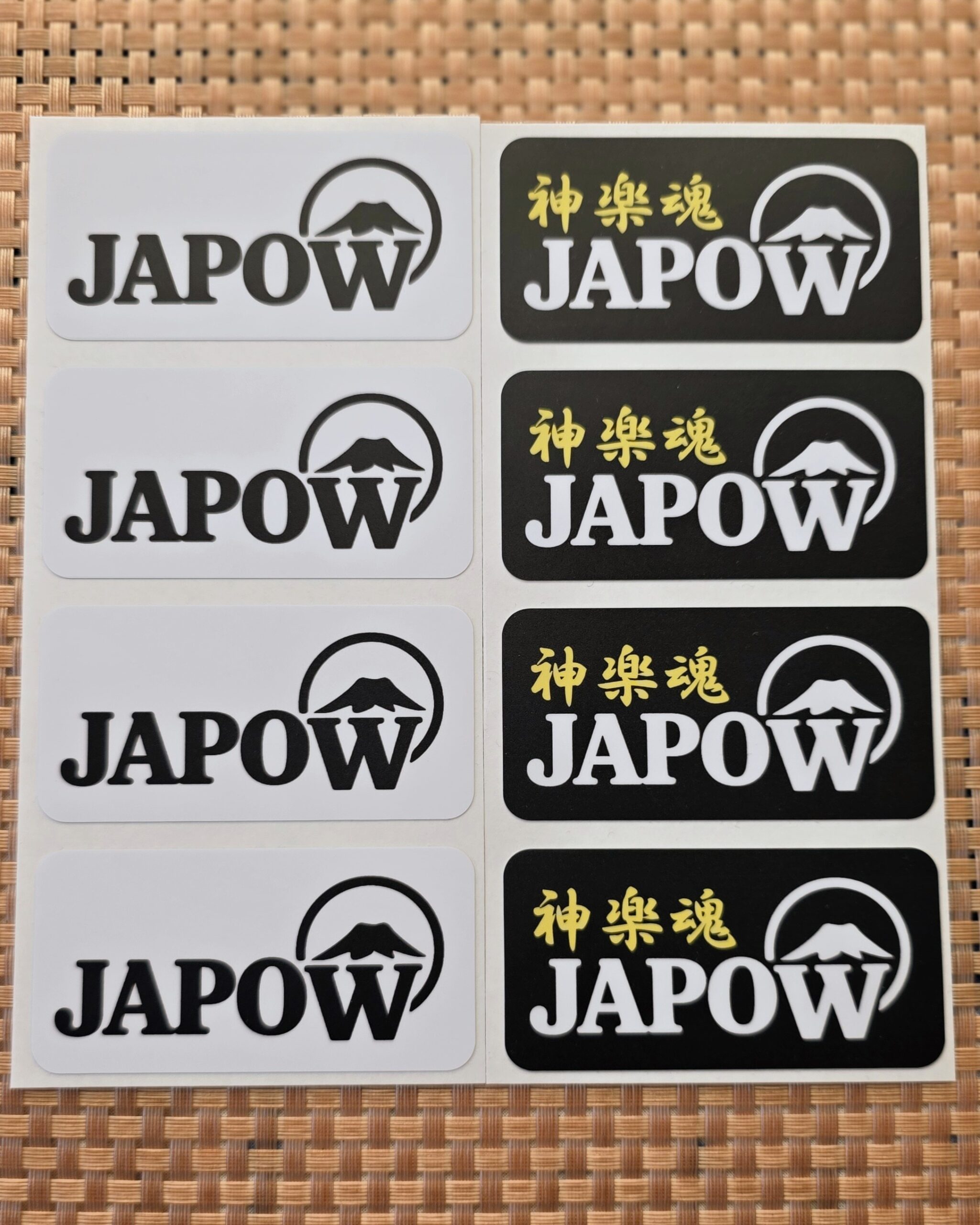 Japow公式ステッカー｜かぐらBC 雪山 神楽魂 耐水2枚セット（80×40mm）