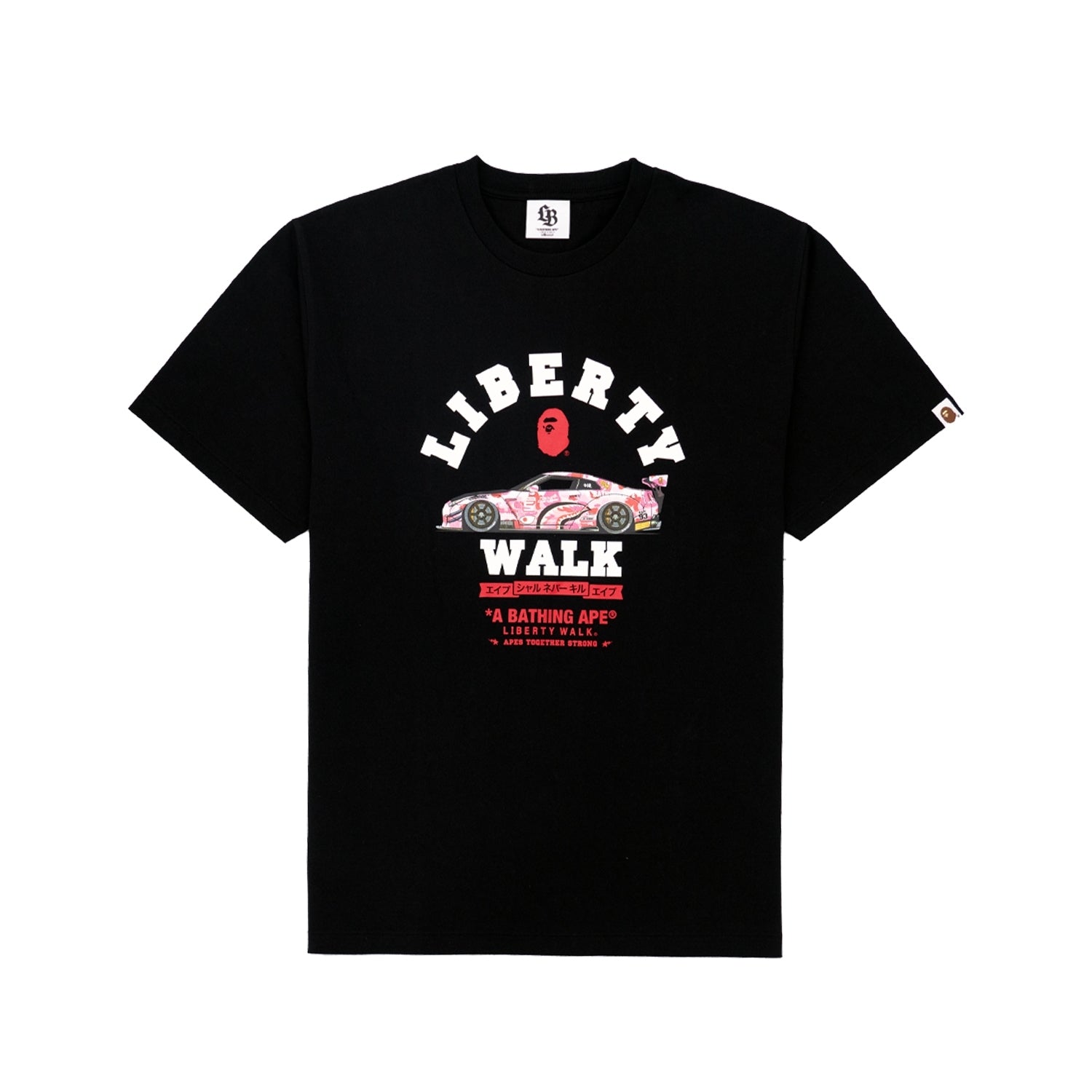 Liberty Walk x Bape Pink GTR T-Shirt (Black) (Tokyo Auto Salon