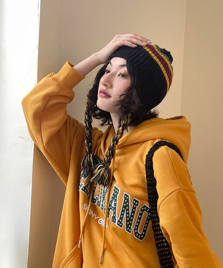 Jun Mikami モヘヤ ボンネットネイビー イヤーフラップニット帽2024