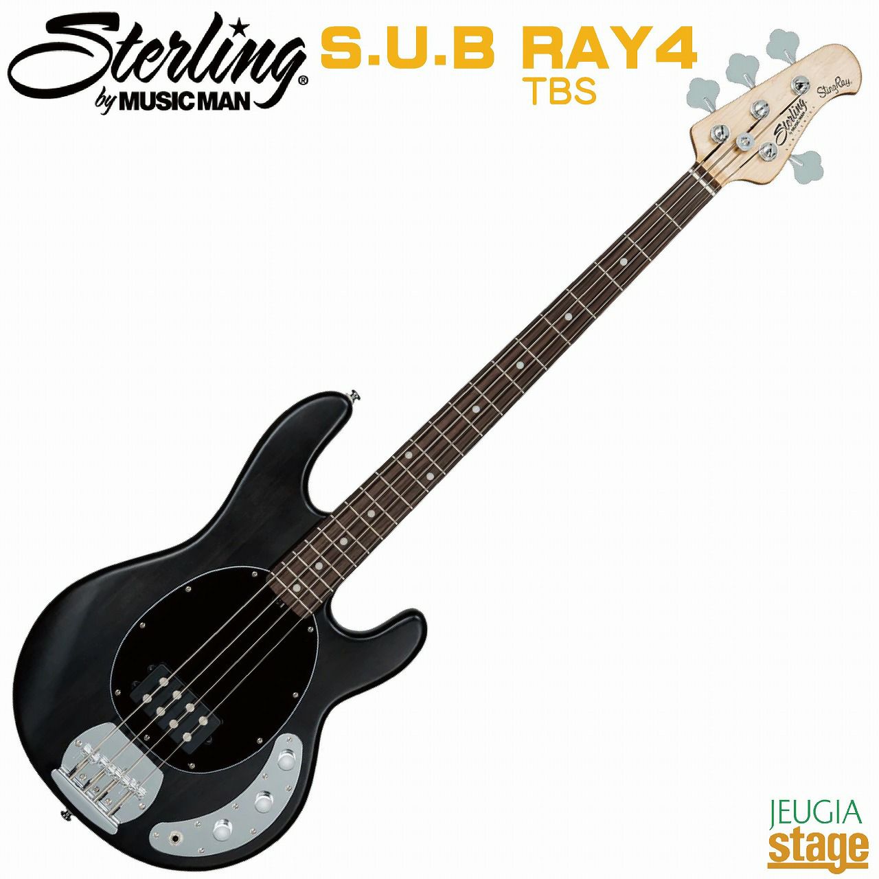 Sterling By Musicman SUB STINGRAY RAY4 Trans Black Satin S.U.B.