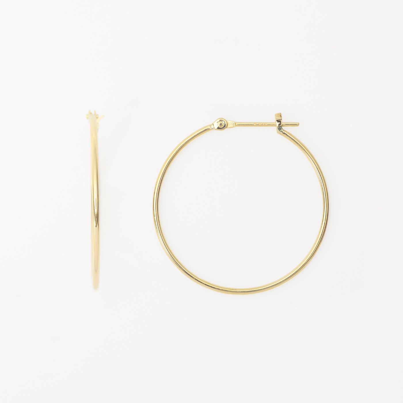 K18 イエローゴールド フープ ピアス（25mm） （9881821872430