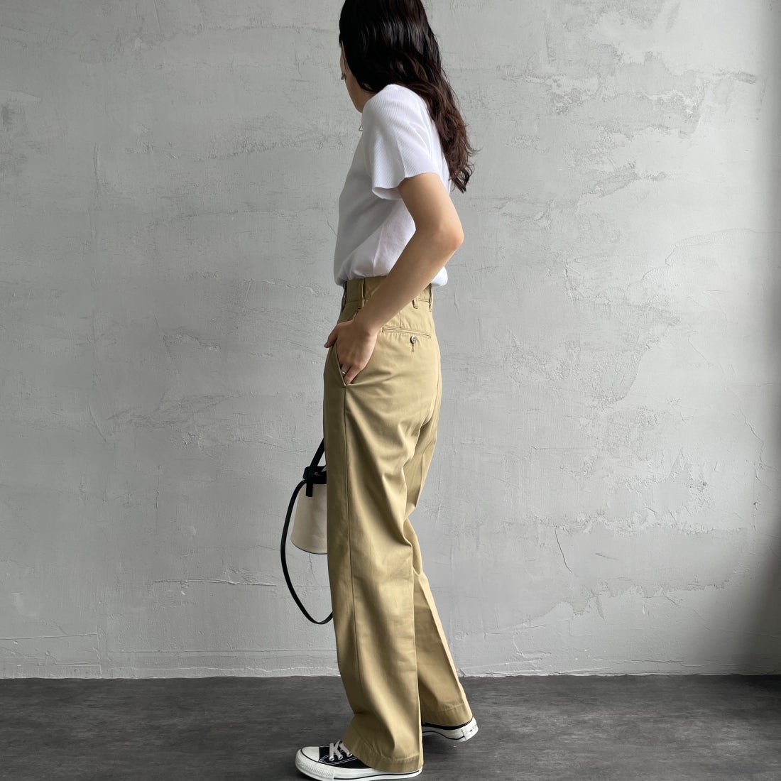 THE SHINZONE [ザ シンゾーン] ウォッシュド ハイウエストチノパン