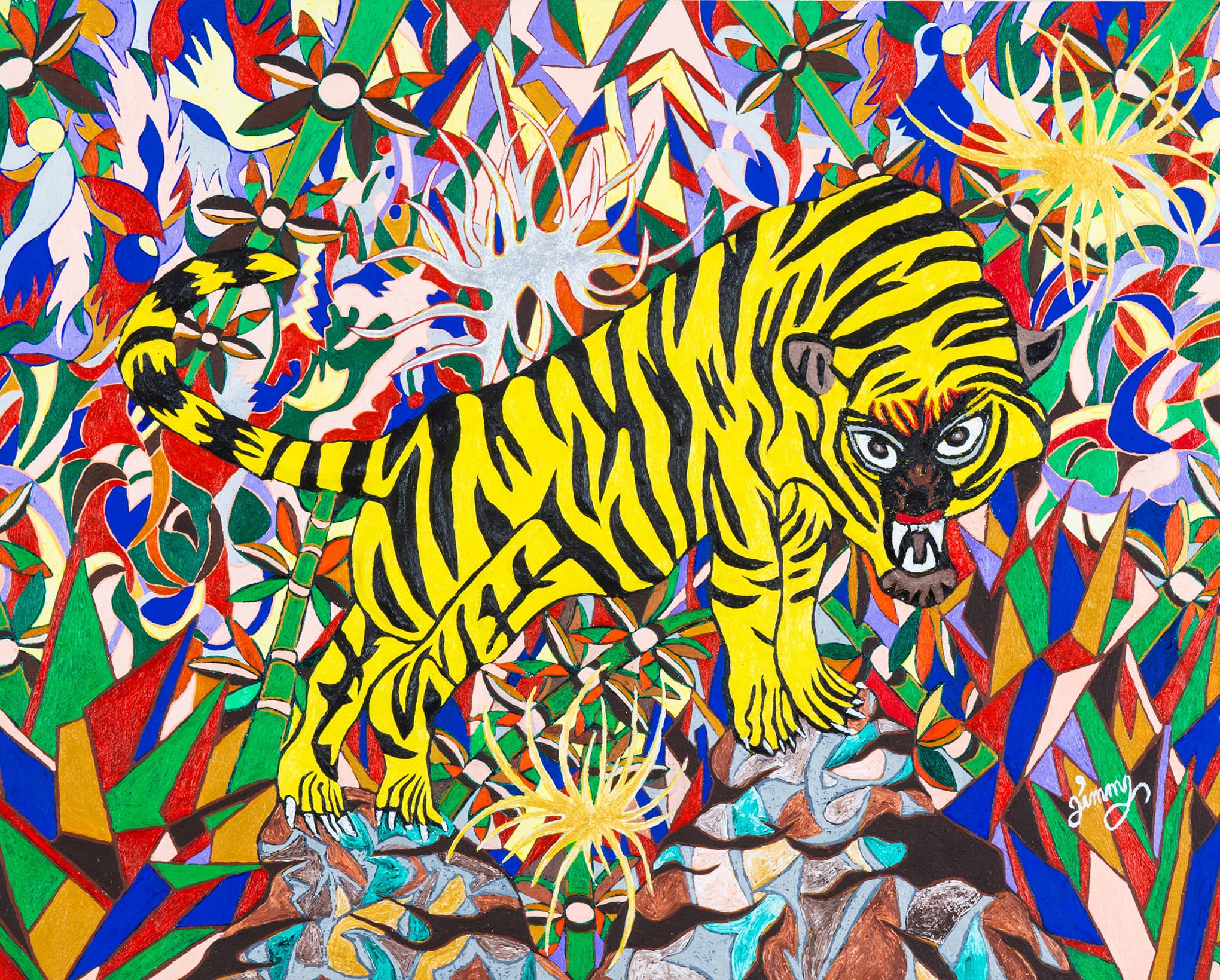 ジミー大西 「ピースバード」陶板画 タイルアート ジミー大西「ピース