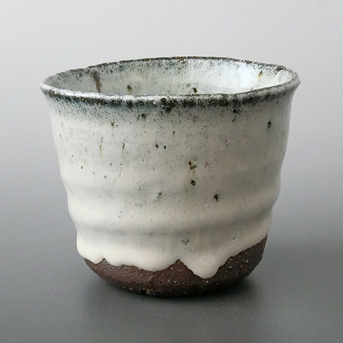 XG234 陶芸家 唐津焼 中川自然坊 刷毛目唐津 ぐい呑み 共箱 酒器 #