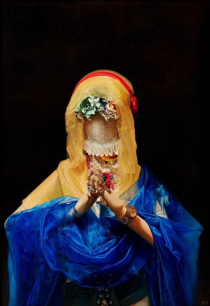 慶應◇秀逸能面美術 面打師【石川浩】作 木彫彩色能面『白般若』