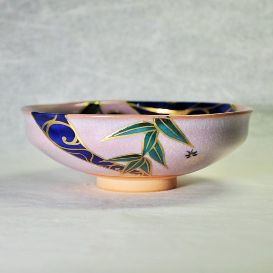 平茶碗 天の川に蛍 紫雲作 夏の宵の天の川に舞うホタルの茶碗