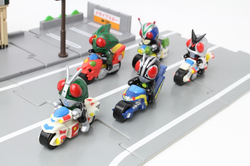 バンダイ 】爆輪駆動‼︎仮面ライダーSD 仮面ライダー5種:1992年/日本製