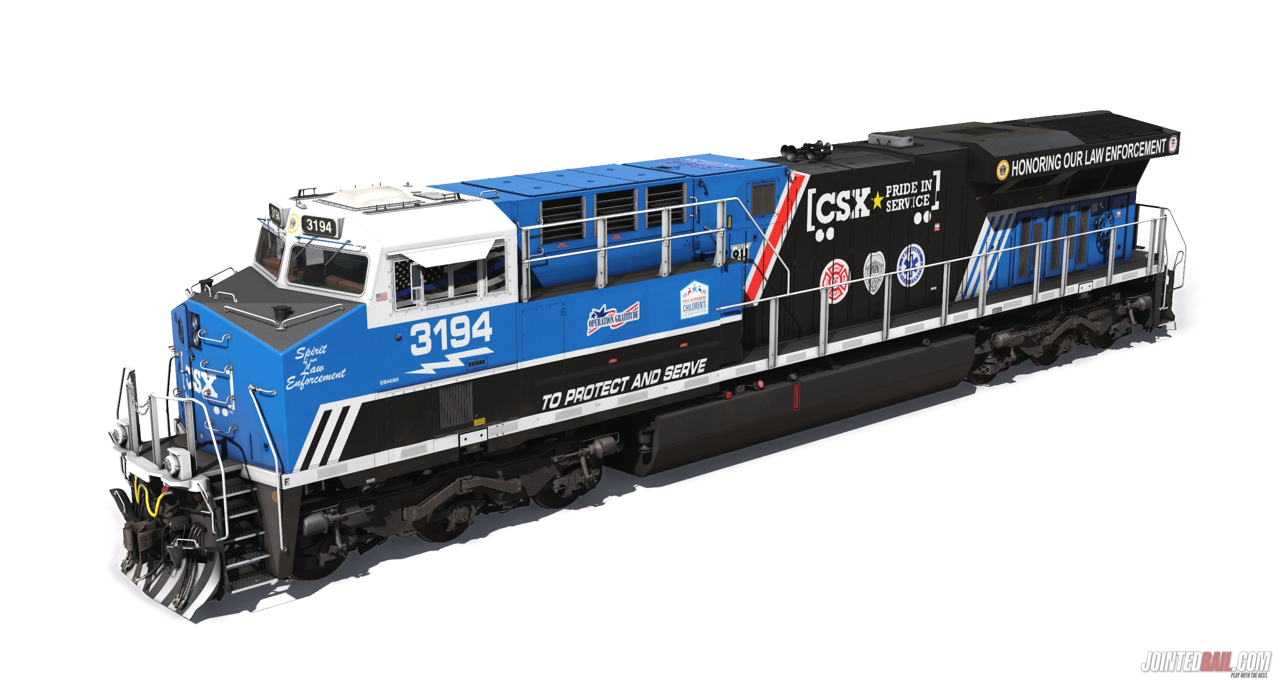 GE ES44AH – CSX 3194 Spirit Of Our Law Enforcement – JointedRail.com