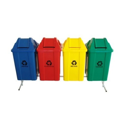 ST18 – CONJUNTO PARA COLETA SELETIVA COM 6 CESTOS DE 60L – JSN
