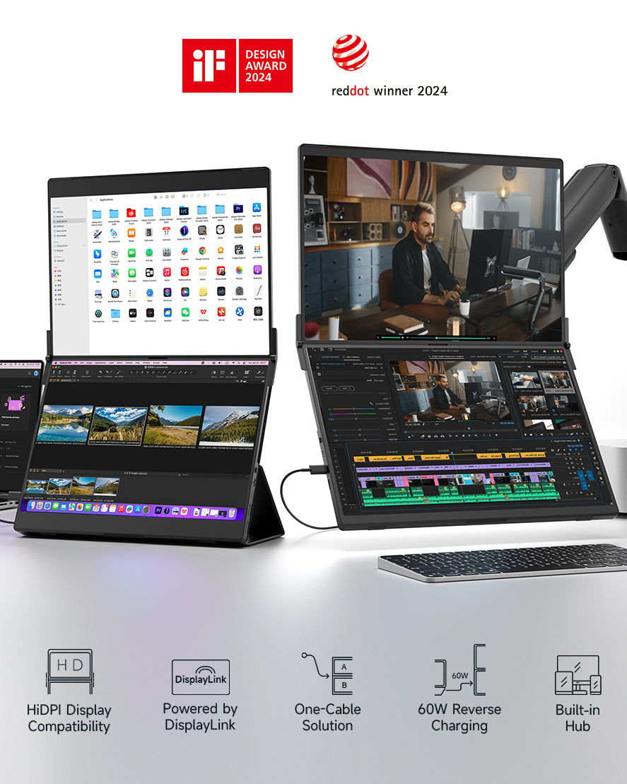 FlipGo ポータブル デュアルモニターで生産性を向上