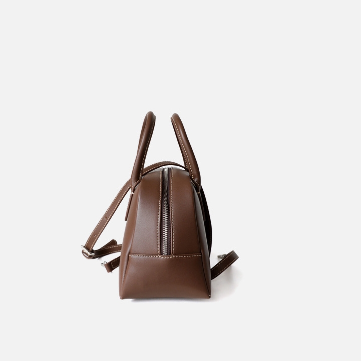 新入荷 ブラウン レザー ボストンバッグ 2Way ショルダー バッグ