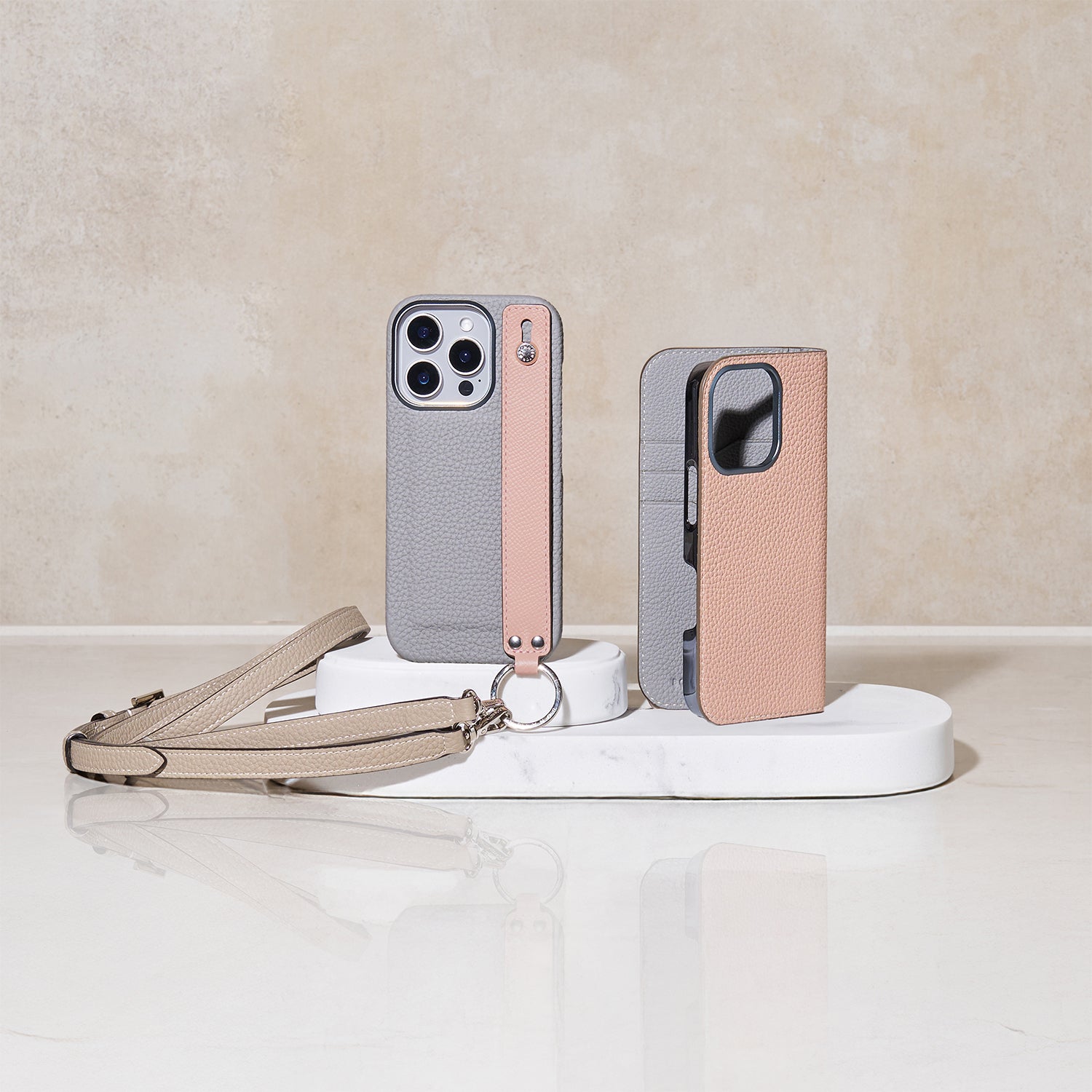 iPhone 15 Pro) ダイアリーケース シュリンクレザー