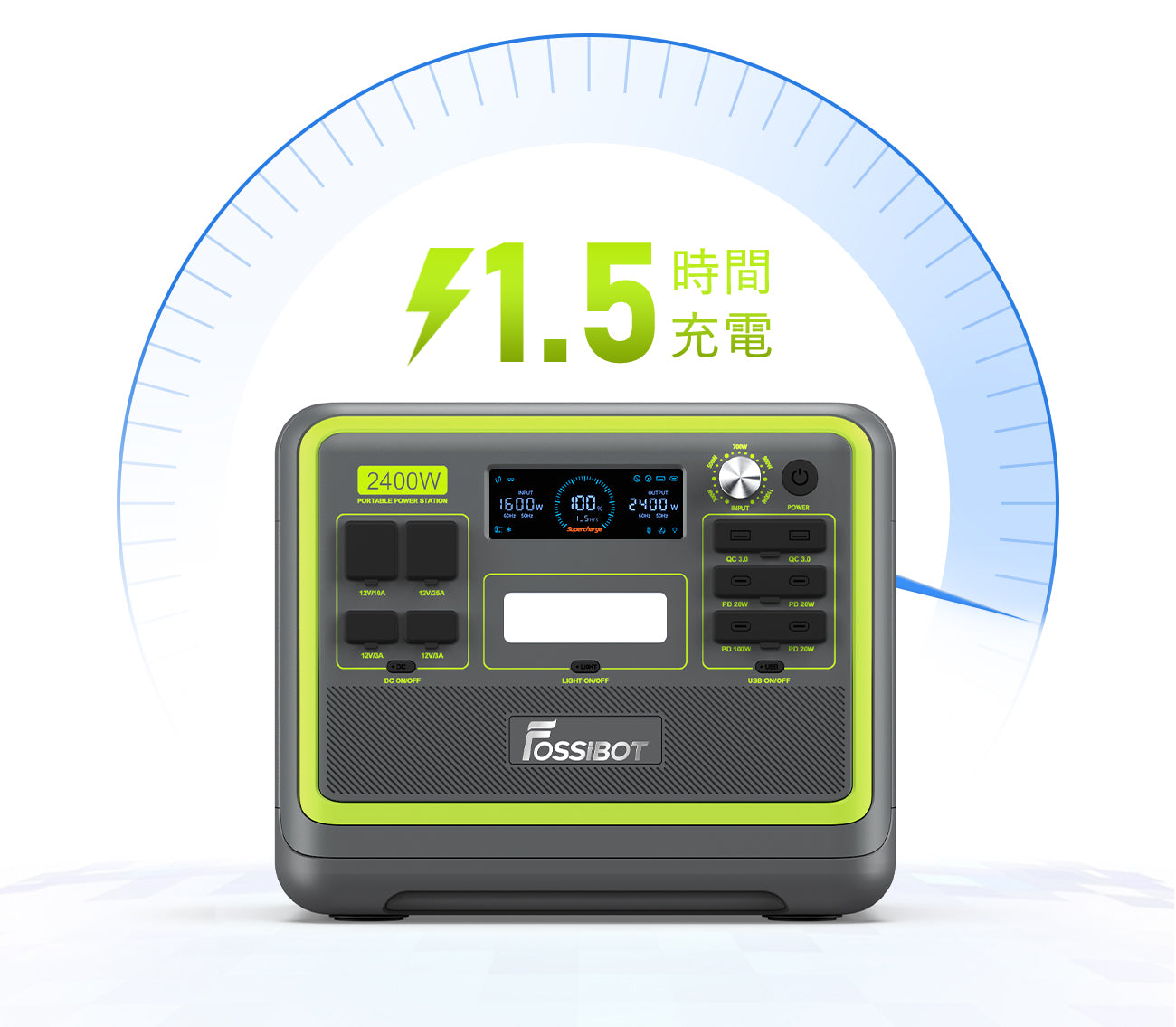 FOSSiBOT F2400 大容量ポータブル電源 | 車中泊・キャンプ・防災