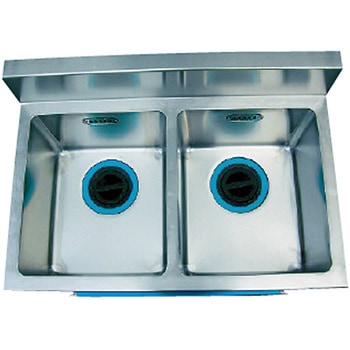 マルゼン右ソイルド2槽シンク 1300x650x820(+150)