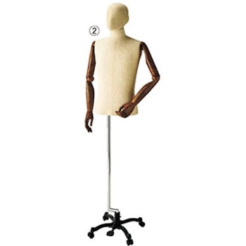 マネキン トルソー 紳士 布張り 腕付き 可動式 半身トルソー Lサイズ