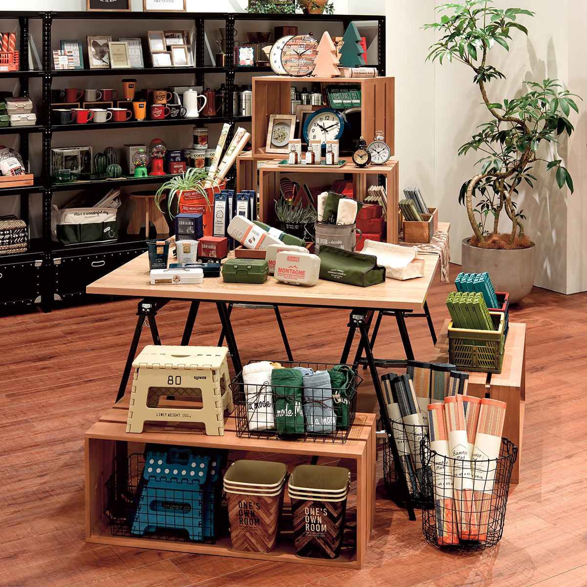 2352-1200 シリーズ什器「マルシェ」簡易テーブル 天板ラスティック柄