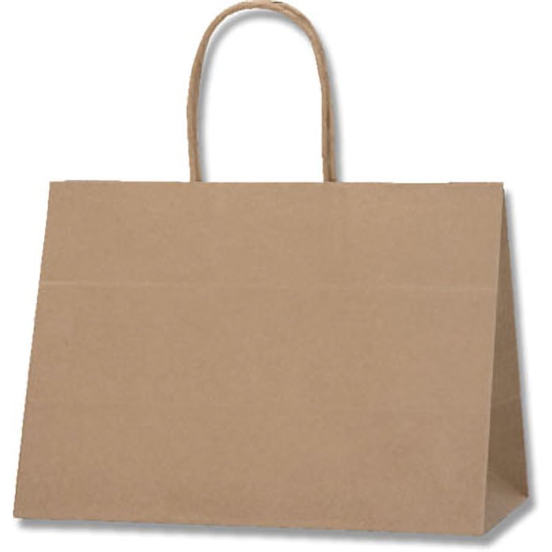 30-15 手提げ紙袋 茶無地 丸紐 HEIKO 幅300mmマチ150mm高さ220mm 1