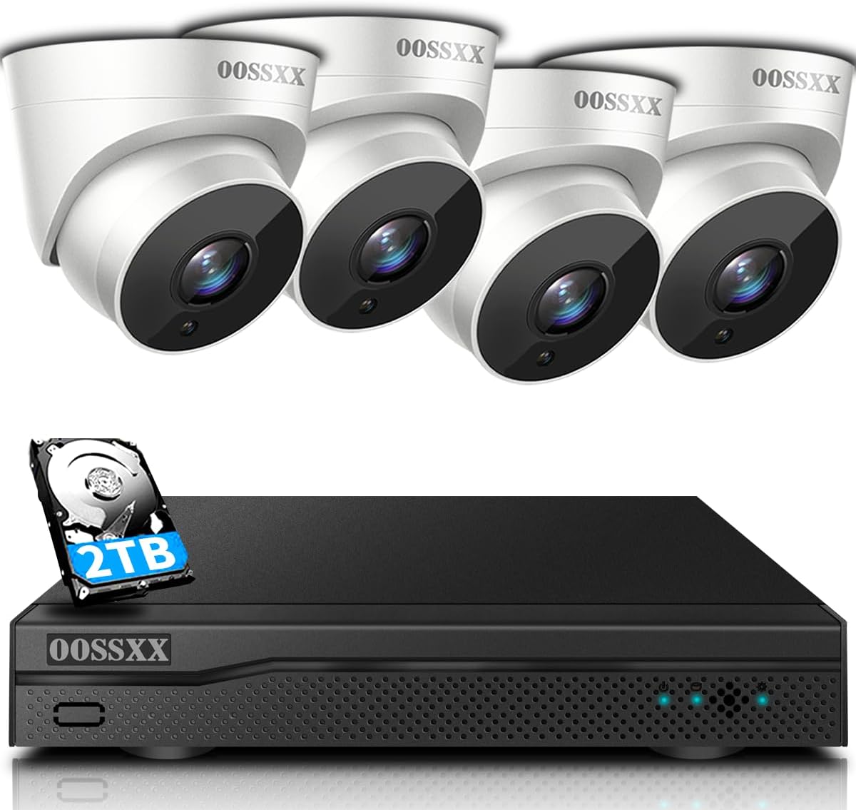 OOSSXX 4K防犯カメラ 防犯レコーダーセット カメラ4台 4TB OOSSXX 4K