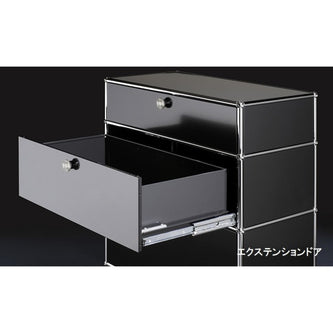 USM ハラー 1列 2段 ドロップダウンドア キャスター キャビネット