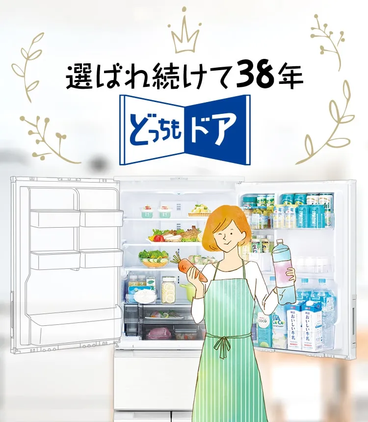どっちも付け替えドアだから引越しでも連れて行きやすい♪2ドア冷凍冷蔵庫