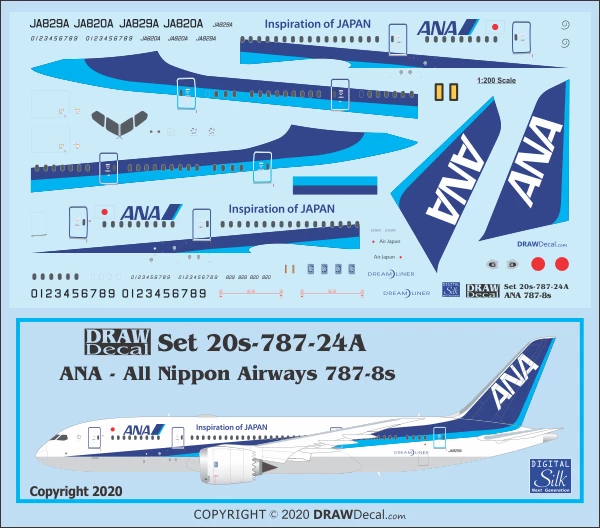 Boeing 787-8 Dreamliner - All Nippon Airways (ANA) Draw Decal -20