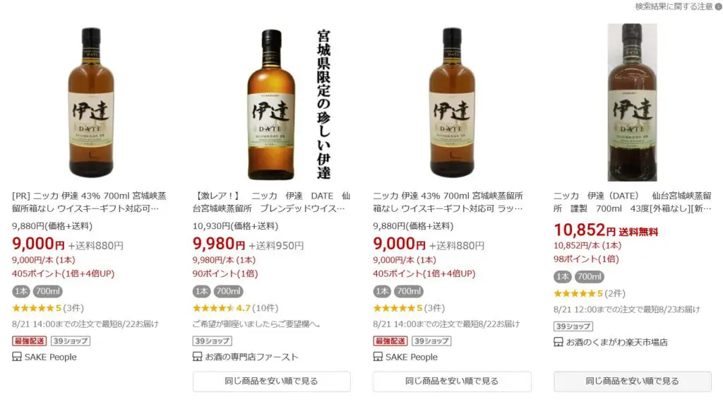 レビュー】ニッカ伊達 – 特徴や味、定価、どこで買える