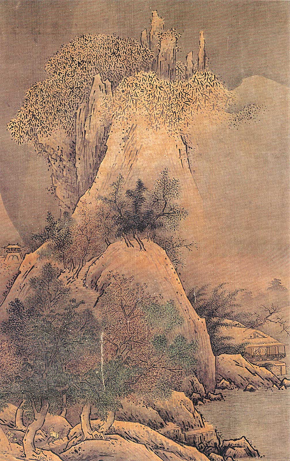 山元春汀 団扇 5本 四季山水画 山元春汀 団扇 5本 四季山水画 春夏山水