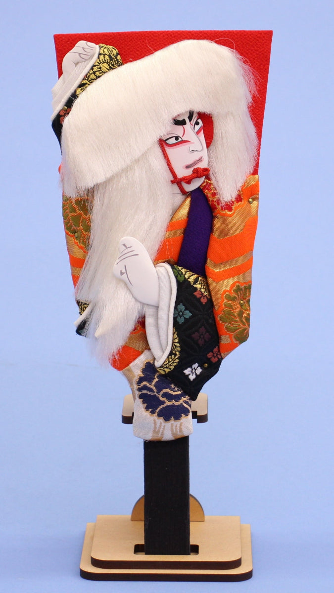 歌舞伎羽子板 8号白獅子 スタンド付き – 寿鳳人形の東芸