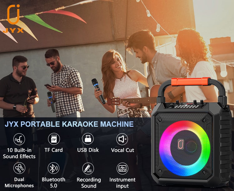 JYX T17T Wireless Karaoke Machine with Dynamic Sound and Lights