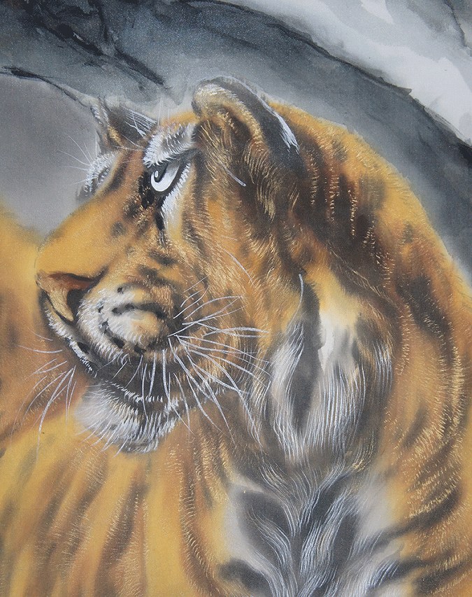 堀江玉鳳虎の掛け軸用の絵