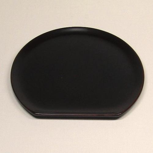輪島塗 銘々皿 半月形 -無地- [内外面とも黒タメ色]｜輪島市の輪島塗