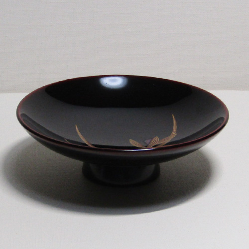 輪島塗 杯 (大) - 蘭の蒔絵仕上げ- [タメ色] 螺鈿(ラデン)・切り金入り